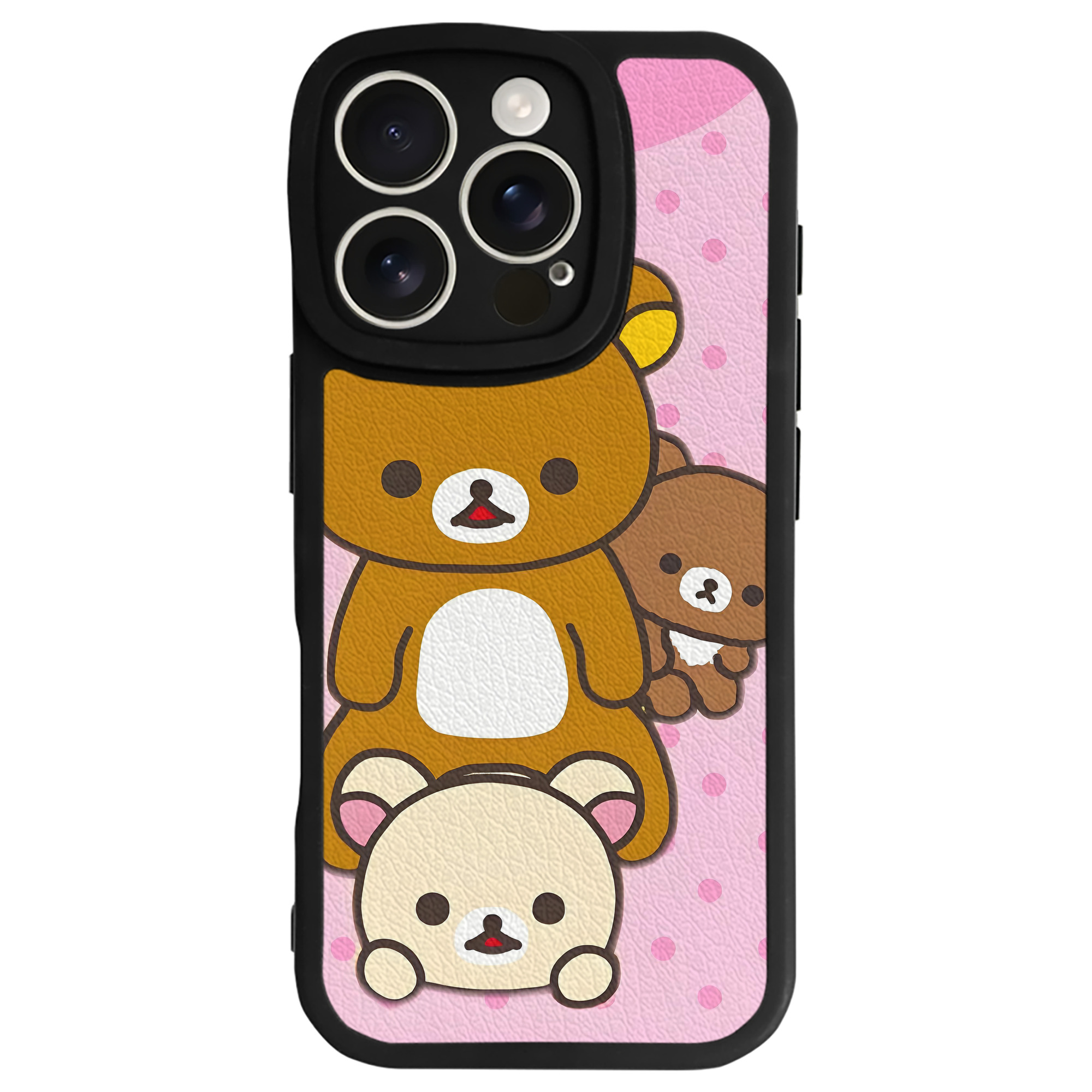 （画像用） リラックマ リラックマ キイロイトリ Rilakkuma Korilakkuma Kiiroitori 【iPhone 16シリーズ対応】シリコンスマホケース（レザー調） 材質：シリコン